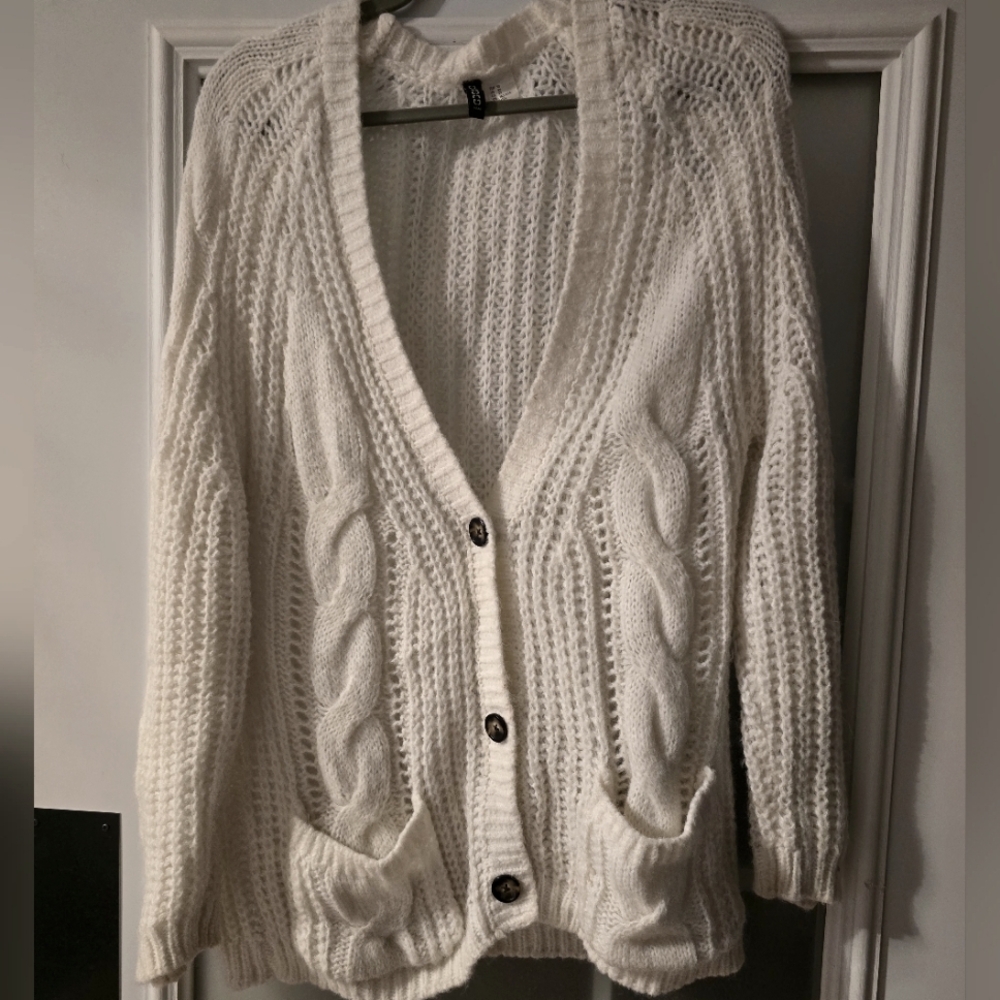 White Knit Cardigan